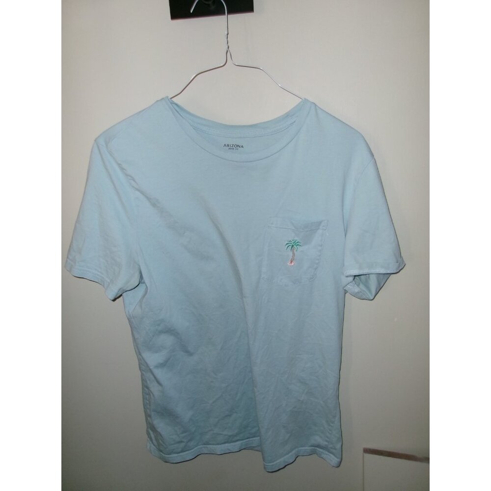 Arizona Jean Co Light Blue Pocket T-Shirt Size L Short Sleeve